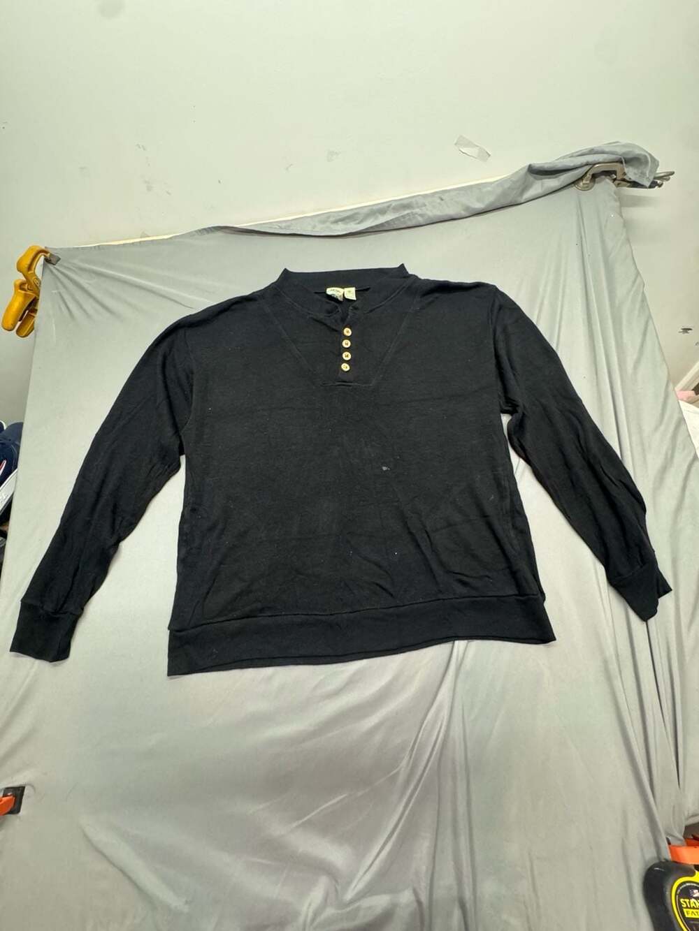Appalachian Trail Henley Sweater Size 2XL Black Acrylic Long Sleeve